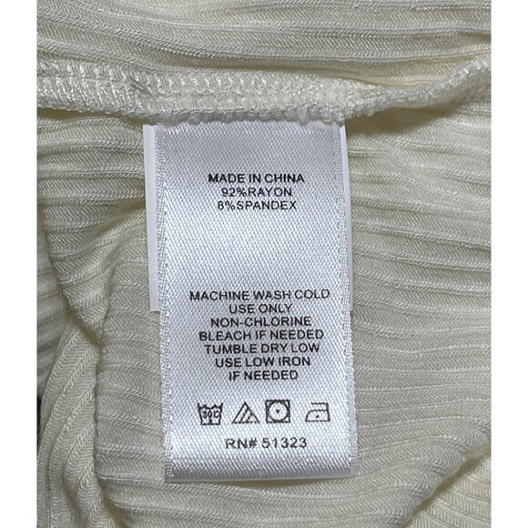 New 1. State Bodysuit Ribbed Cold Shoulder Cream Size L Large Basic Layer - Picture 7 of 7